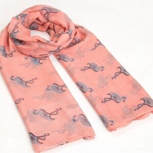 Pink Flamingo Print Scarf